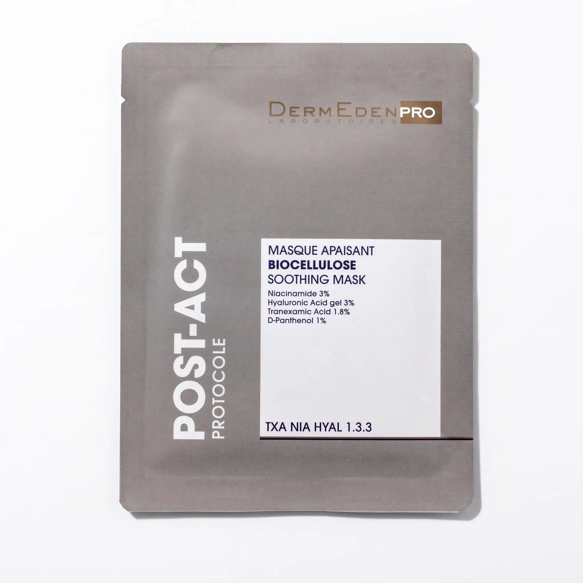 DermEden POST ACT PROTOCOL – Biocelulózová upokojujúca maska, 5 ks